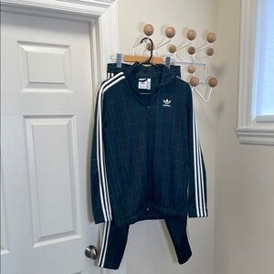 Adidas Y2K Plaid Tracksuit - Blue / Green / White - S